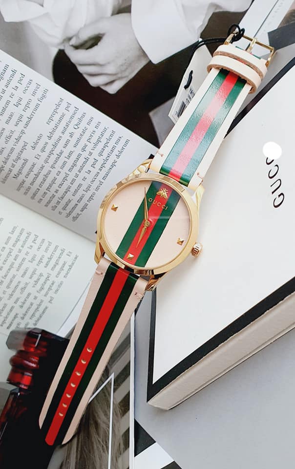 Gucci G Timeless Quartz Pink Dial Three Tone Leather Strap Watch For Women - YA1264118 Buy Now By Gucci