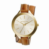 Michael Kors Runway Gold Dial Brown Leather Strap Watch For Women - MK2256 Buy Now By Michael Kors