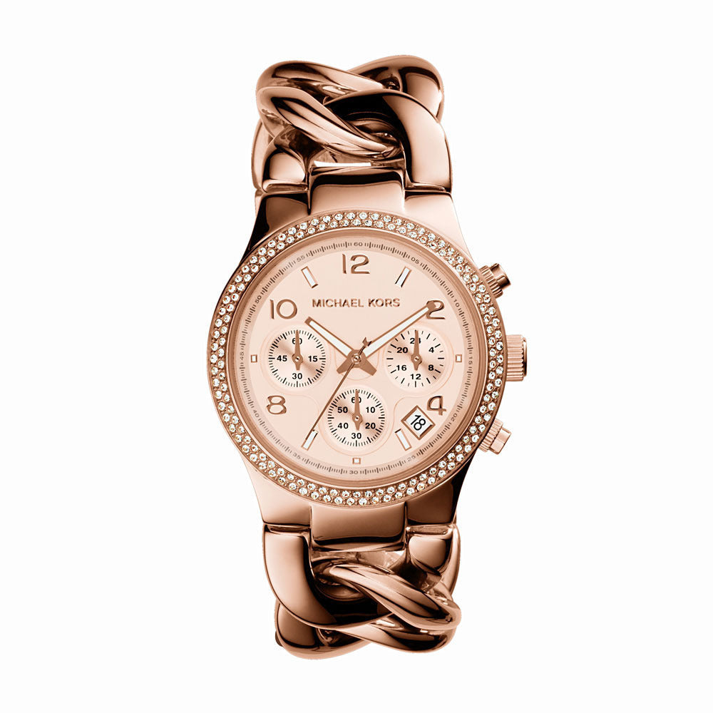 Michael Kors Runway Rose Gold Dial Rose Gold Steel Strap Watch for Women - MK3247 Buy Now By Michael Kors