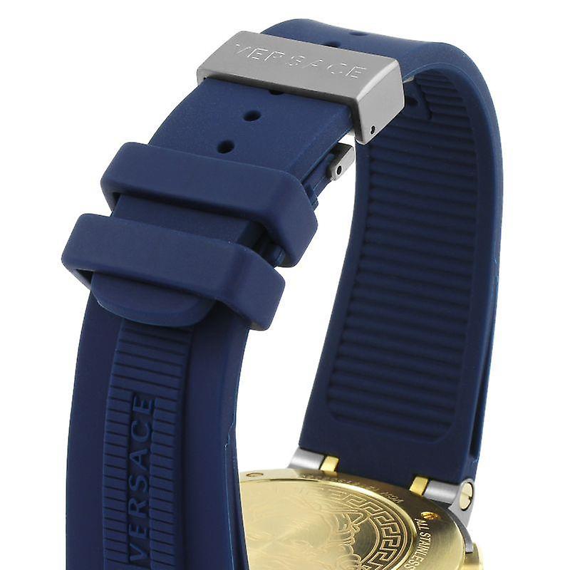 Versace V Extreme Chronograph Blue & Gold Tone Dial Blue Rubber Strap Watch for Men - VCN010017 Buy Now By Versace