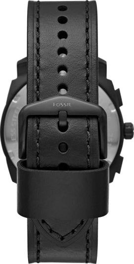 Fossil Machine Chronograph Black Dial Black Leather Strap Watch for Men - FS5586 Buy Now By Fossil