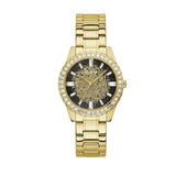 Guess Night Life Diamonds Black Dial Gold Steel Strap Watch for Women - GW0405L2 Buy Now By Guess
