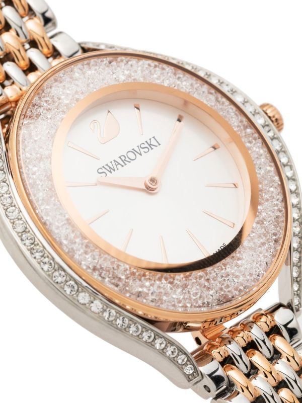 Swarovski Crystalline Aura White Dial Two Tone Mesh Strap Watch for Women - 5644075 Buy Now By Swarovski