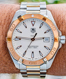Tag Heuer Aquaracer Quartz White Dial Silver Strap Watch for Men - WAY1150.BD0911 Buy Now By Tag Heuer
