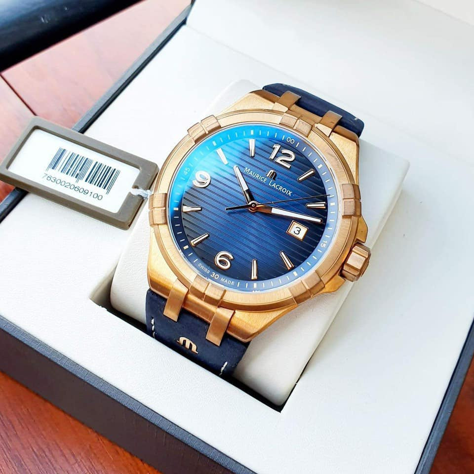 Maurice Lacroix Aikon Date Limited Edition Blue Dial Blue Leather Strap Watch For Men - AI1028-BRZ01-420-1 Buy Now By Maurice Lacroix
