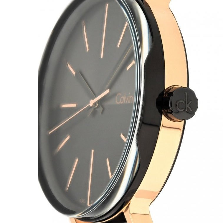 Calvin Klein Boost Black Dial Black Leather Strap Watch for Men - K7Y21TCZ Buy Now By Calvin Klein