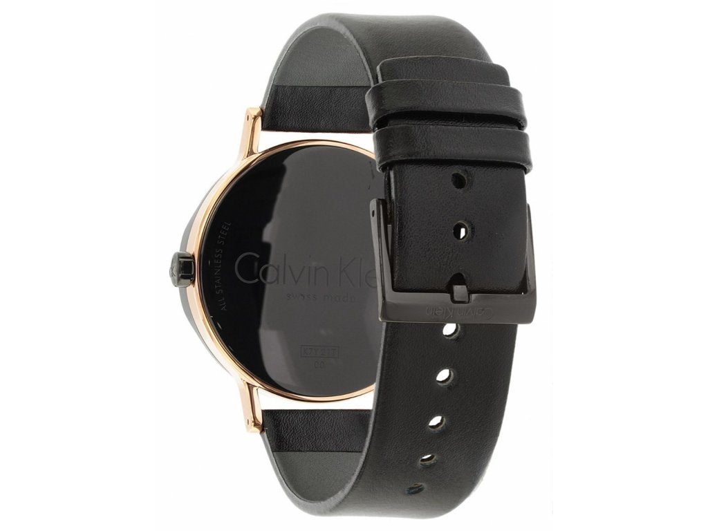 Calvin Klein Boost Black Dial Black Leather Strap Watch for Men - K7Y21TCZ Buy Now By Calvin Klein