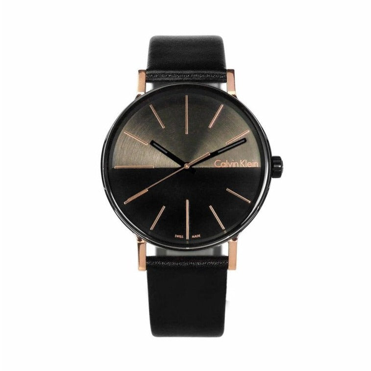 Calvin Klein Boost Black Dial Black Leather Strap Watch for Men - K7Y21TCZ Buy Now By Calvin Klein