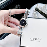 Gucci G Timeless Black Dial Silver Steel Strap Watch For Women - YA126502 Buy Now By Gucci
