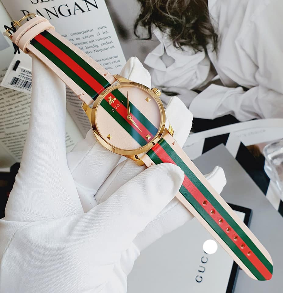 Gucci G Timeless Quartz Pink Dial Three Tone Leather Strap Watch For Women - YA1264118 Buy Now By Gucci