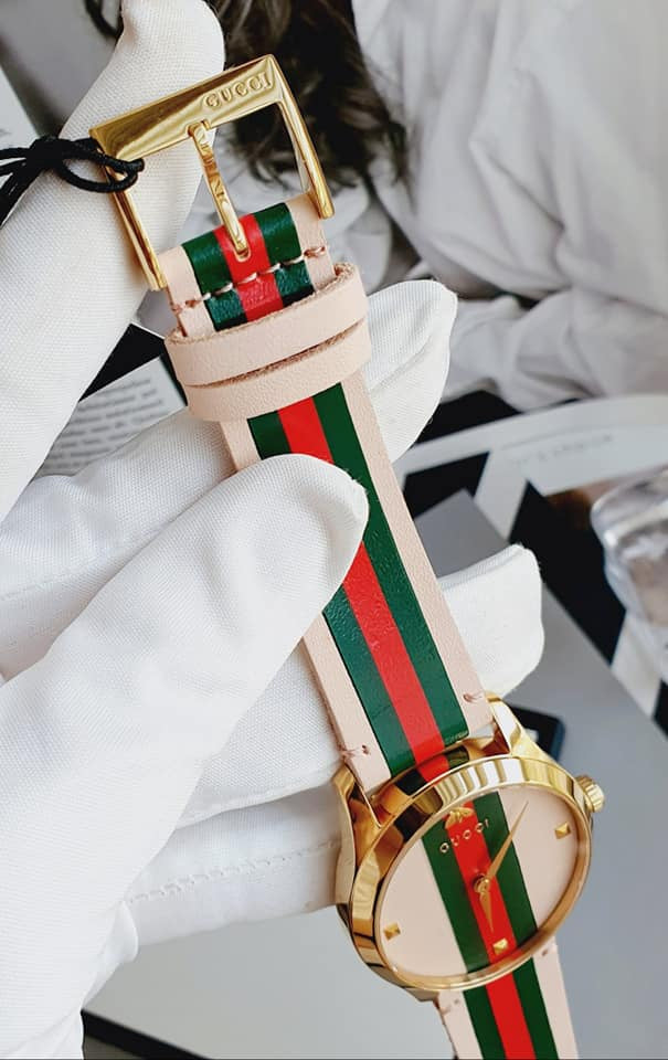 Gucci G Timeless Quartz Pink Dial Three Tone Leather Strap Watch For Women - YA1264118 Buy Now By Gucci