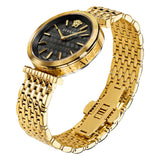 Versace V-Twist Black Dial Gold Mesh Bracelet Watch for Women - VELS00819 Buy Now By Versace