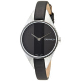 Calvin Klein Rebel Black Grey Dial Black Leather Strap Watch for Women - K8P231C1 Buy Now By Calvin Klein