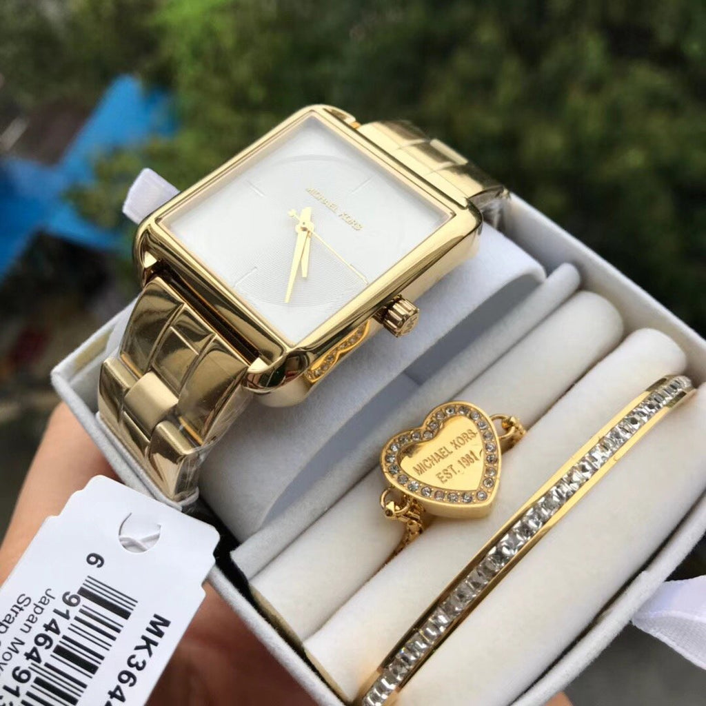 Michael Kors Lake Quartz White Dial Gold Steel Strap Watch For Women - MK3644 Buy Now By Michael Kors