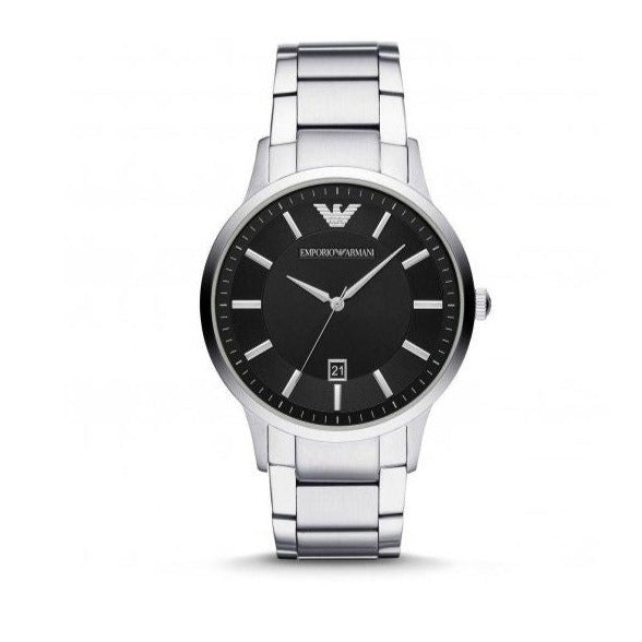 Emporio Armani Renato Quartz Black Dial Silver Steel Strap Watch For Men - AR11181 Buy Now By Emporio Armani