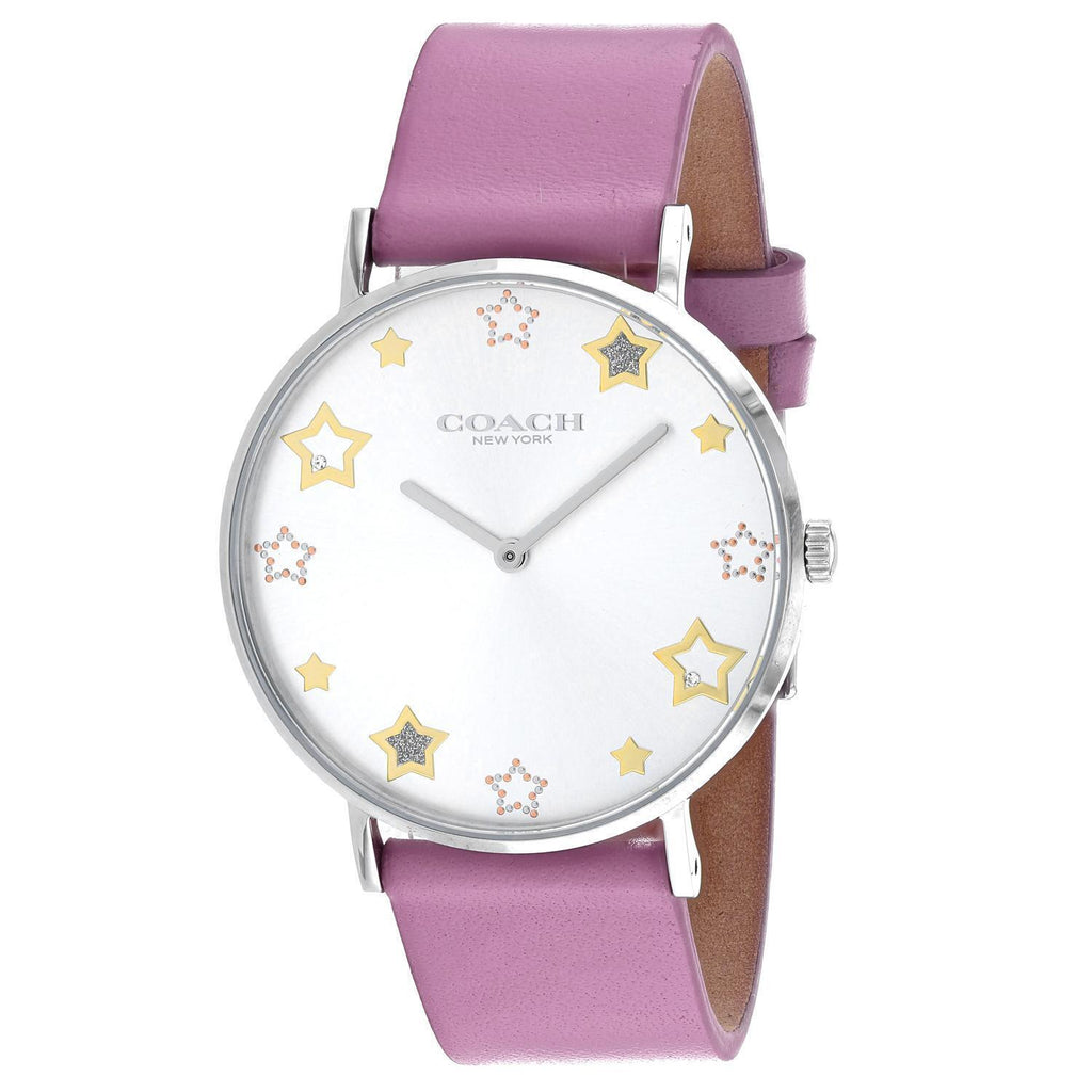 Coach Perry Mother of Pearl White Dial Pink Leather Strap Watch for Women - 14503243 Buy Now By Coach