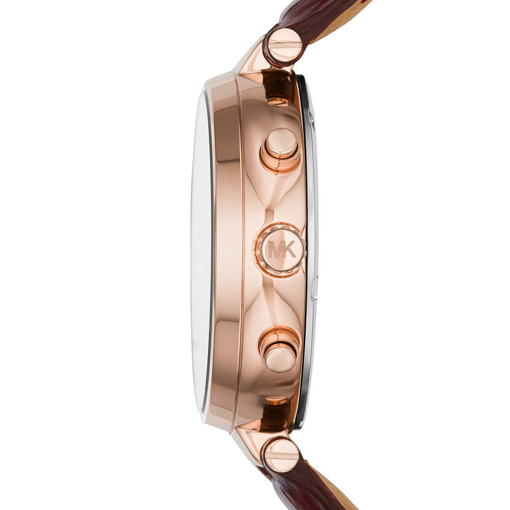 Michael Kors Sawyer Maroon Dial Maroon Leather Strap Watch for Women - MK2426 Buy Now By Michael Kors
