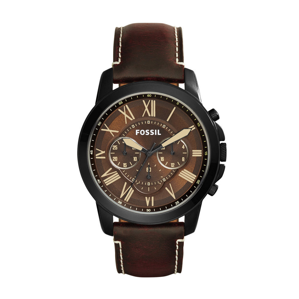 Fossil Grant Chronograph Brown Dial Brown Leather Strap Watch for Men - FS5088 Buy Now By Fossil
