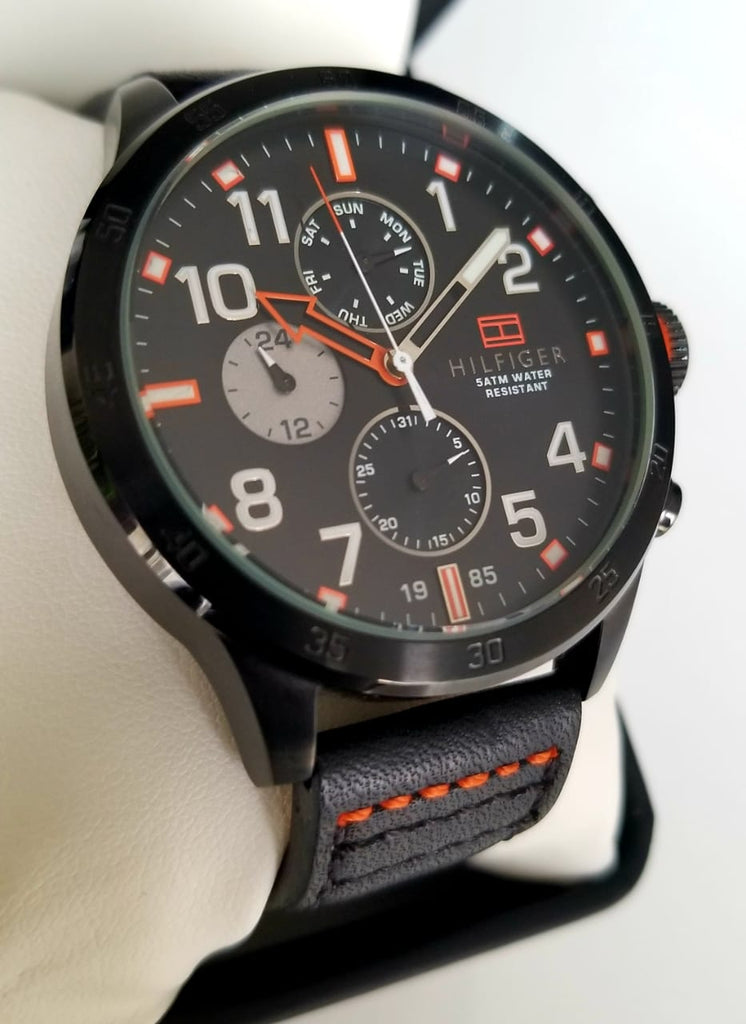 Tommy Hilfiger Trent Multifunction Black Dial Black Leather Strap Watch for Men - 1791136 Buy Now By Tommy Hilfiger