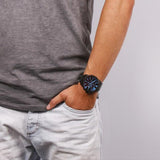 Diesel Mega Chief Chronograph Black Dial Black Steel Strap Watch For Men - DZ4318 Buy Now By Diesel