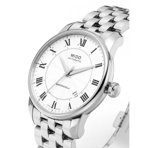 Mido Baroncelli III Automatic Silver Dial Silver Steel Strap Watch For Men - M8600.4.21.1 Buy Now By Mido