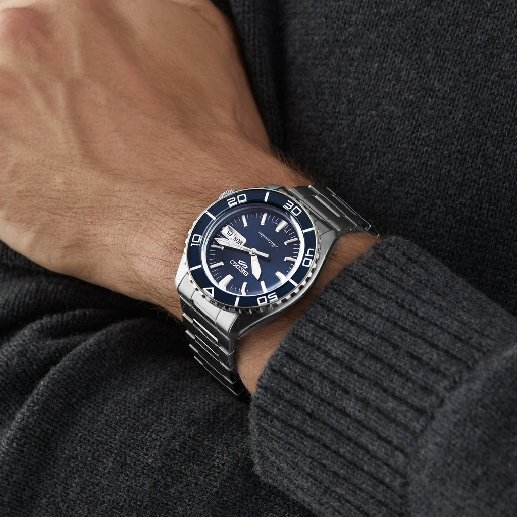 Seiko 5 Sports Automatic Blue Dial Silver Steel Strap Watch for Men - SRPK97K1 Buy Now By Seiko