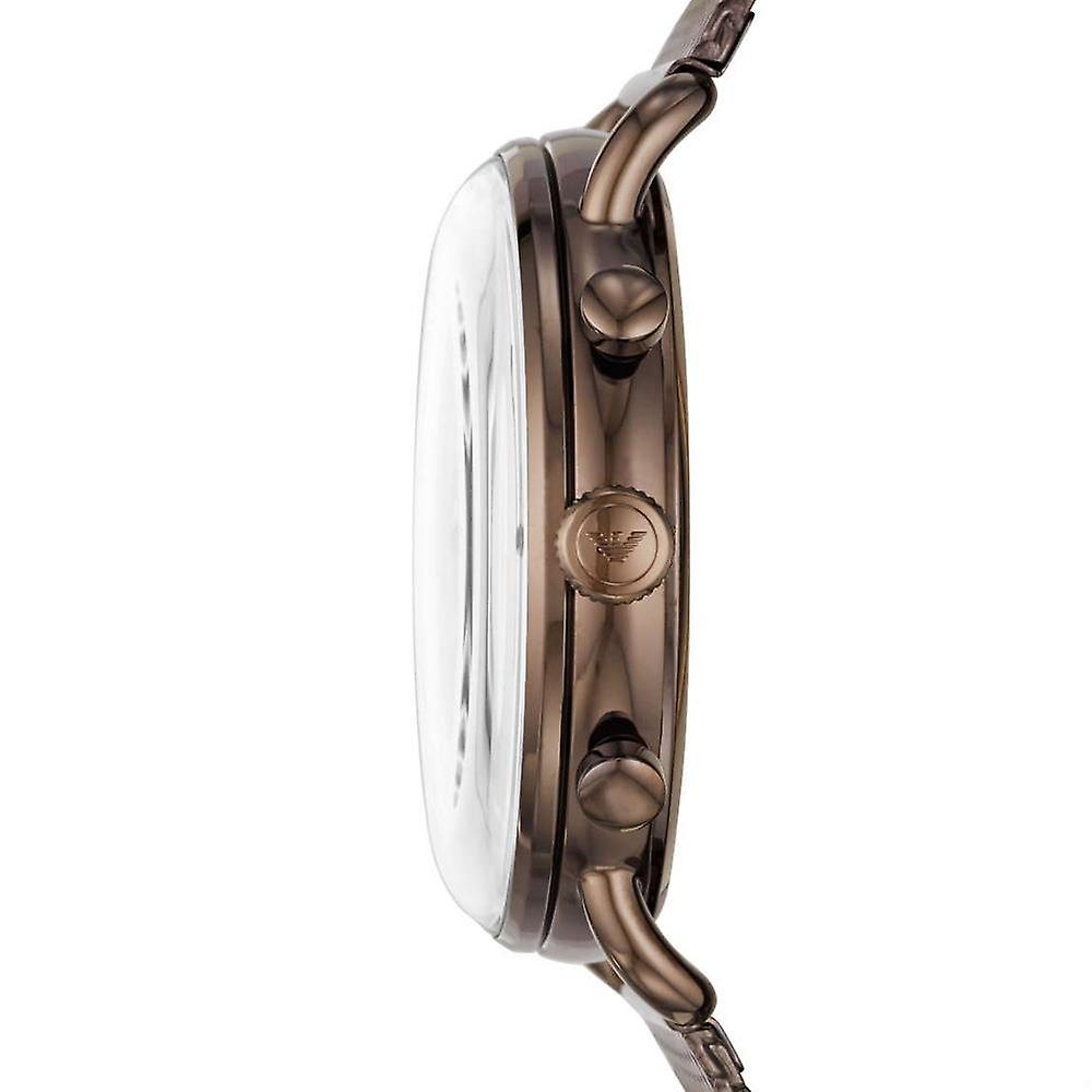 Emporio Armani Luigi Analog Brown Dial Black Leather Strap Watch For Men - AR11156 Buy Now By Emporio Armani