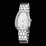 Bvlgari Serpenti Seduttori Diamonds Silver Dial Silver Steel Strap Watch for Women - SERPENTI103361 Buy Now By Bvlgari