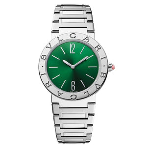 Bvlgari Bvlgari Bvlgari Lady Green Dial Silver Steel Strap Watch for Women - BVLGARI103693 Buy Now By Bvlgari