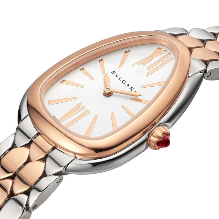 Bvlgari Serpenti Seduttori White Dial Two Tone Steel Strap Watch for Women - SERPENTI103277 Buy Now By Bvlgari