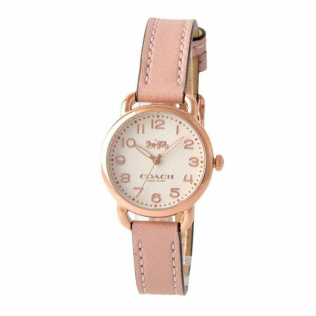 Coach Delancey Cream Dial Blush Pink Leather Strap Watch for Women - 14502750 Buy Now By Coach