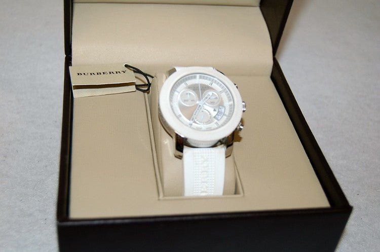 Burberry City Chronograph White Dial White Leather Strap Watch For Women - BU9701 Buy Now By Burberry