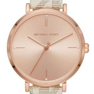 Michael Kors Jayne Three Hand Rose Gold Dial White Leather Strap Watch For Women - MK7128 Buy Now By Michael Kors