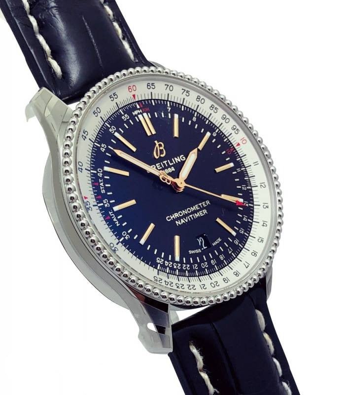 Breitling Navitimer Automatic 41mm Blue Leather Strap Mens Watch - A17326211C1P3 Buy Now By Breitling