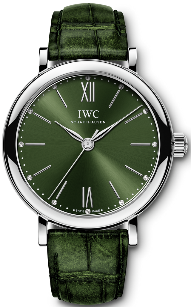 IWC Portofino Automatic Green Dial Green Leather Strap Watch for Women - IW357405 Buy Now By IWC
