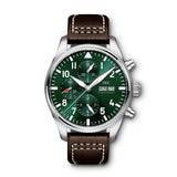 IWC Pilot's Watch Chronograph Edition Racing Green 43mm Green Dial Brown Leather Strap Watch for Men - IW377726 Buy Now By IWC
