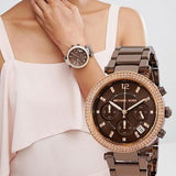 Michael Kors Parker Analog Quartz Brown Dial Brown Steel Strap Watch For Women - MK6378 Buy Now By Michael Kors