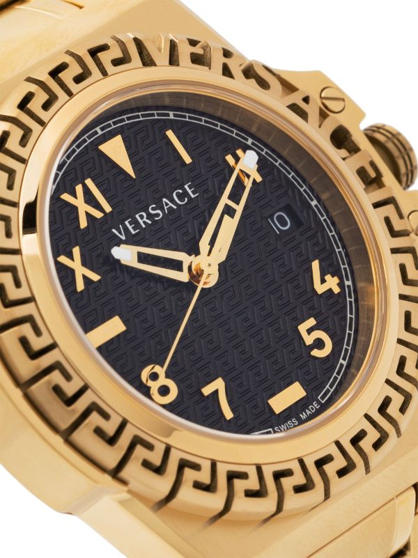 Versace Chain Reaction Quartz Black Dial Two Tone Steel Strap Watch for Men - VEDY00619 Buy Now By Versace