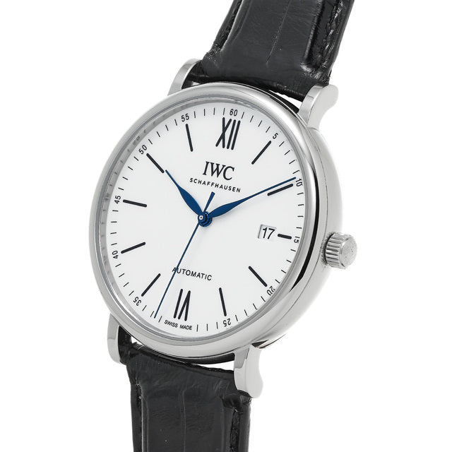 IWC Portofino Automatic '150 Years' Edition Automatic White Dial Black Leather Strap Watch for Men - IW356519 Buy Now By IWC