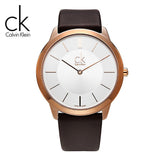 Calvin Klein Minimal White Dial Brown Leather Strap Watch for Men - K3M216G6 Buy Now By Calvin Klein