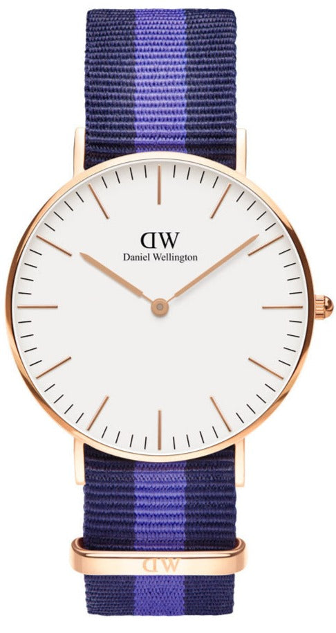 Daniel Wellington Classic Swansea White Dial Two Tone Nylon Strap Watch For Women - 0504DW Buy Now By Daniel Wellington