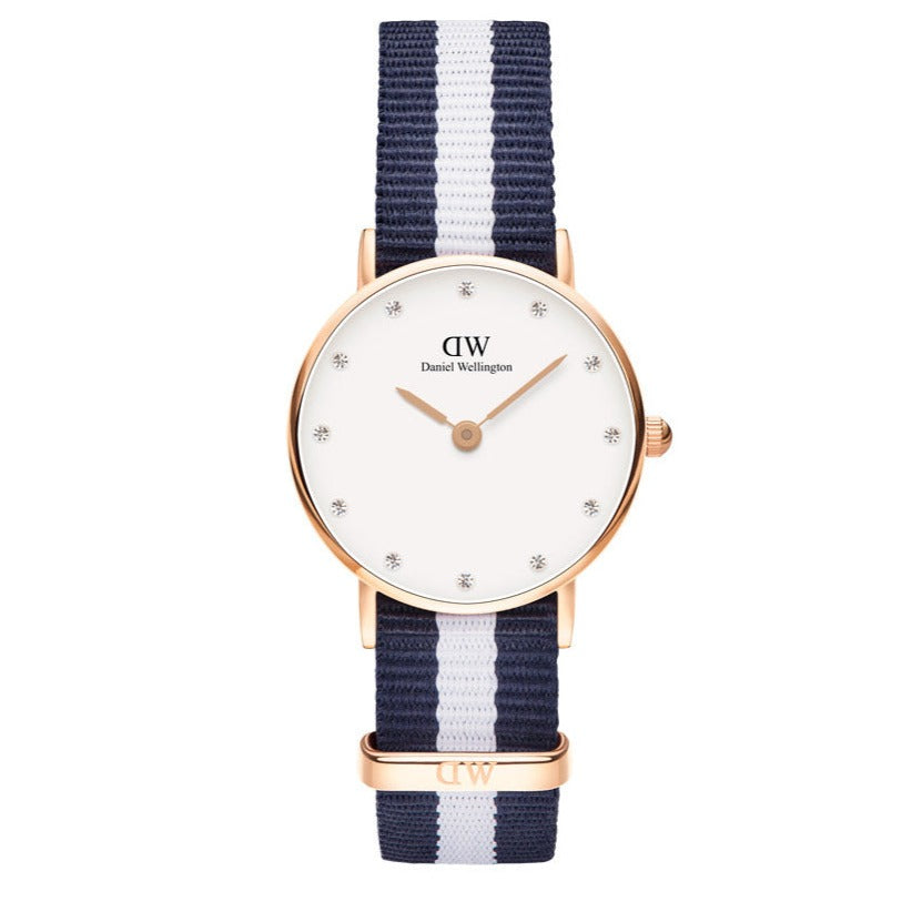 Daniel Wellington Classy Glasgow White Dial Two Tone Nylon Strap Watch For Women - DW00100066 Buy Now By Daniel Wellington