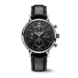 IWC Portofino Chronograph Black Dial Black Leather Strap Watch for Men - IW391029 Buy Now By IWC