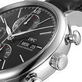 IWC Portofino Chronograph Black Dial Black Leather Strap Watch for Men - IW391029 Buy Now By IWC