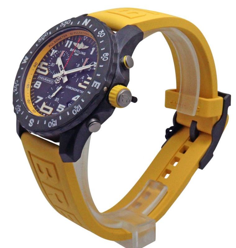 Breitling Endurance Pro Black Dial Yellow Rubber Strap Watch for Men - X82310A41B1S1 Buy Now By Breitling