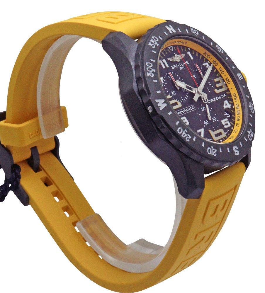 Breitling Endurance Pro Black Dial Yellow Rubber Strap Watch for Men - X82310A41B1S1 Buy Now By Breitling