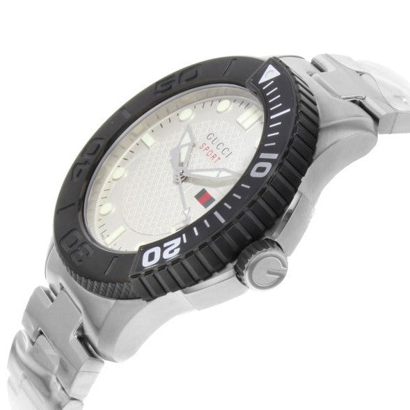 Gucci G Timeless Sport White Dial Silver Steel Strap Watch For Men - YA126250 Buy Now By Gucci