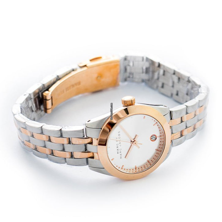 Marc Jacobs Peeker Silver Dial Two Tone Steel Strap Watch for Women - MBM3375 Buy Now By Marc Jacobs