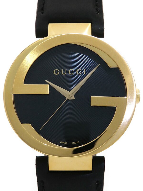 Gucci Interlocking Special Edition Grammy Black Dial Black Leather Strap Watch For Men - YA133208 Buy Now By Gucci