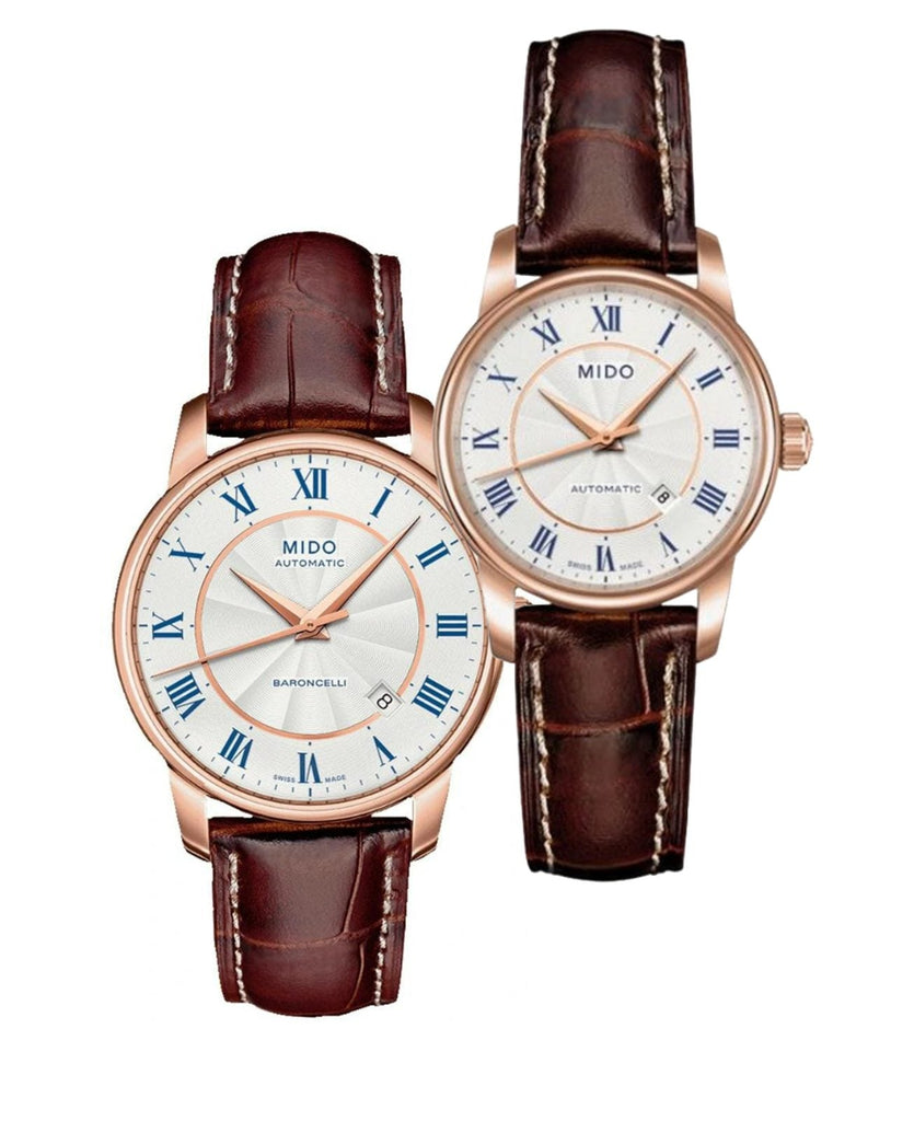 Mido Baroncelli III Automatic Silver Dial Brown Leather Strap Watch For Men - M8600.2.21.8 Buy Now By Mido